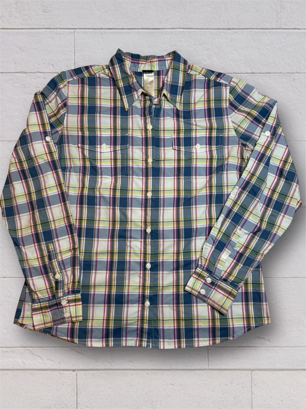 Patagonia Women’s Plaid Button-Down Shirt — Blue, Green, White, Pink, Purple M